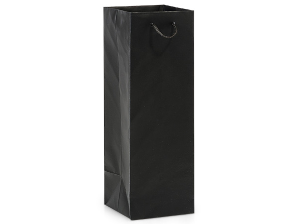 Black Matte Gift Bags, Wine 4.5x4.5x13", 100 Pack