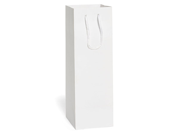 White Matte Gift Bags, Wine 4.5x4.5x13", 100 Pack