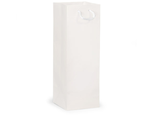 White Matte Gift Bags, Wine 4.5x4.5x13", 10 Pack