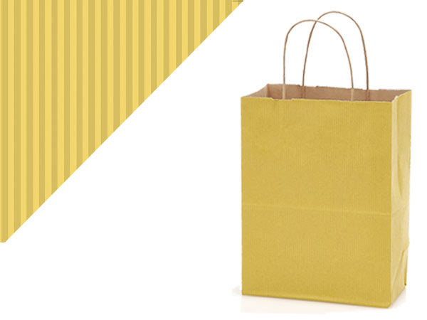 Mellow Yellow Shadow Stripe Bags Cub 8x4.75x10.5", 250 Pack