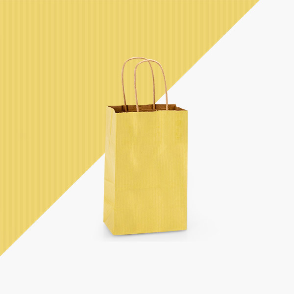 Mellow Yellow Shadow Stripe Bags, Rose 5.5x3.25x8.375", 100 Pack