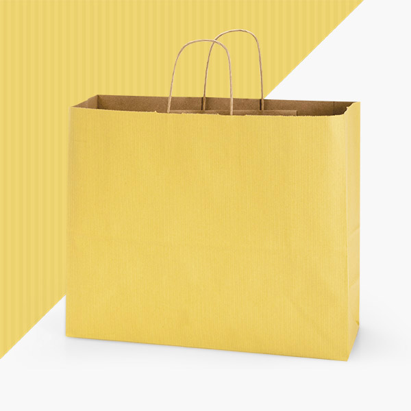 Mellow Yellow Shadow Stripe Bags, Vogue 16x6x13", 100 Pack