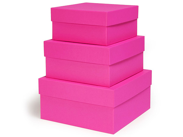Barberrie Pink Nested Boxes, Large 3 Piece Set