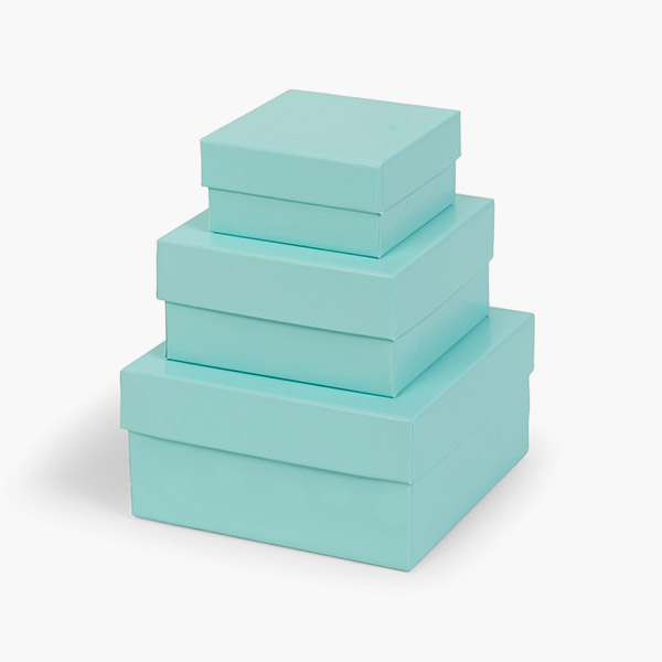 Aqua Nested Boxes, Small 3 Piece Set