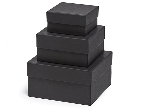 Black Kraft Nested Boxes, Small 3 Piece Set