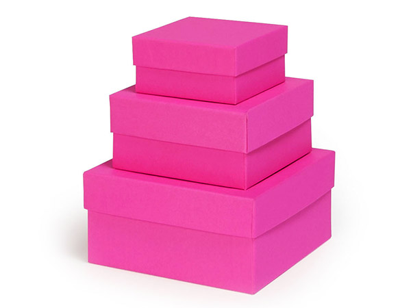 Barberrie Pink Nested Boxes, Small 3 Piece Set | Nashville Wraps