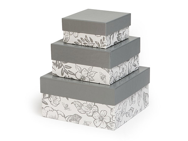 Timeless Floral Nested Boxes, Small 3 Piece Set