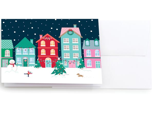 Christmas Village Notecard Set, 5.5x4.25", 25 Pack