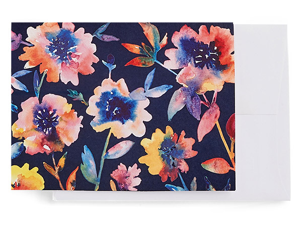 Floral Rain Notecard Set, 5.5x4.25", 25 Pack