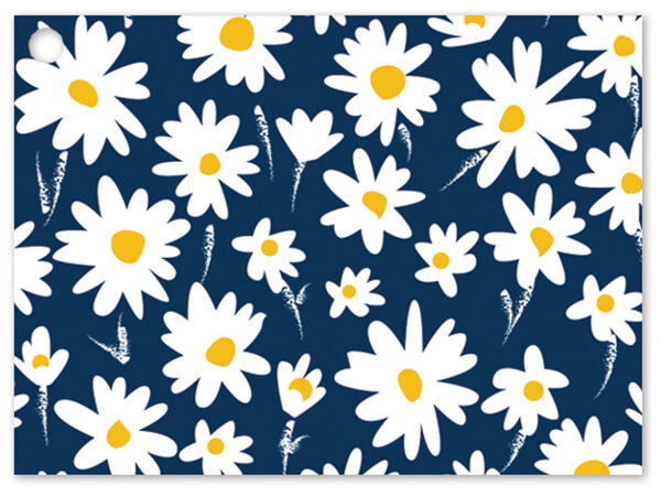 Navy Daisy Theme Gift Cards, 3.75x2.75", 6 Pack