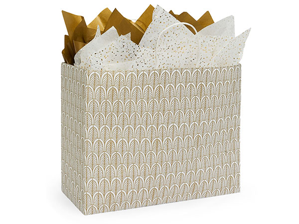 Gold Gloss Gift Bags, Vogue 16x6x12, 100 Pack