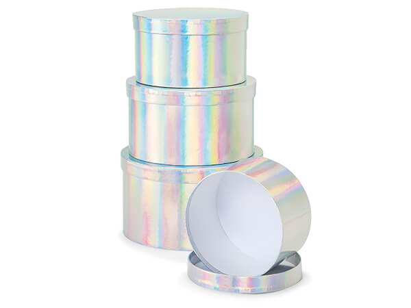 4 Piece Iridescent Nested Boxes