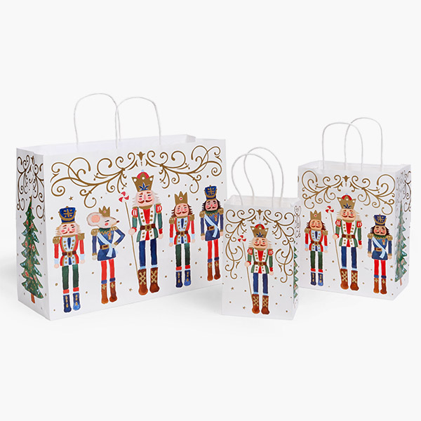 Nutcracker Noel Paper Gift Bags, Assortment, 125 Pack