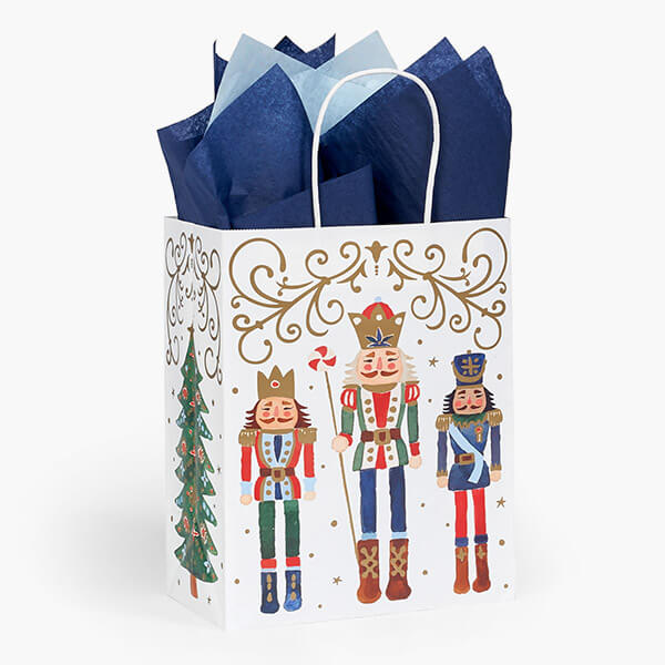 Nutcracker Noel Paper Gift Bags, Cub 8x4.75x10", 250 Pack