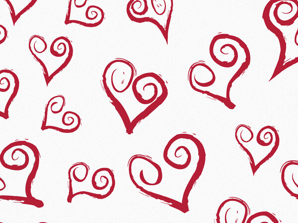 Curly Swirly Hearts Tissue Paper, 20x30", Bulk 240 Sheet Pack