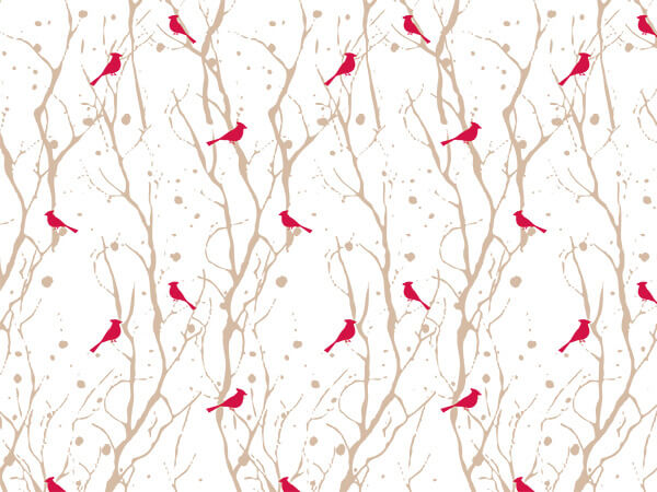 Woodland Cardinals Tissue Paper, 20x30", Bulk 120 Sheet Pack