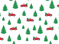 Nashville Wraps Tree Farm Christmas Red Truck Gift Wrap, 24x85' Roll