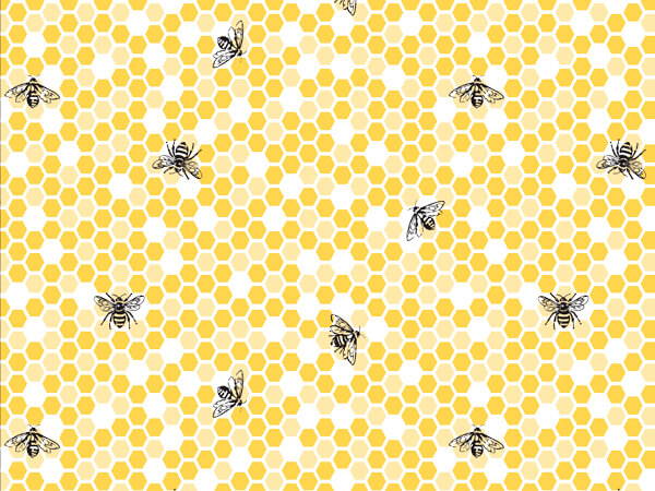 Bees Tissue Paper 20x30", 12 Soft Fold Sheets