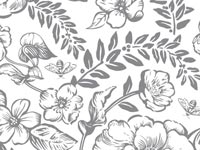 Timeless Floral Black Kraft Tissue Paper, 20x30, 12 Soft Fold