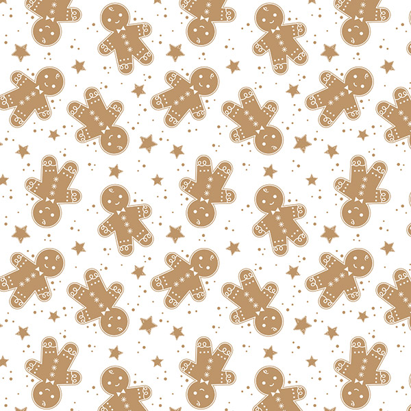Gingerbread Tissue Paper, 20x30", 12 Soft Fold Sheets
