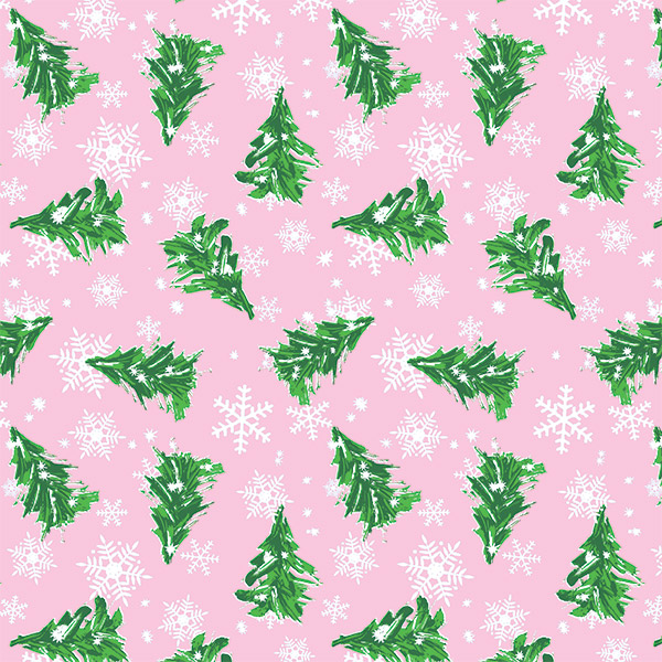 Pink Christmas Trees Tissue Paper, 20x30", Bulk 120 Sheet Pack
