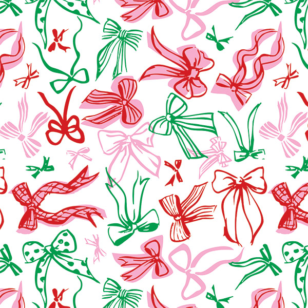 Christmas Bows Tissue Paper, 20x30", 12 Soft Fold Sheets