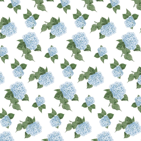 Hydrangea Blossoms Tissue Paper, 20x30", 12 Soft Fold Sheets