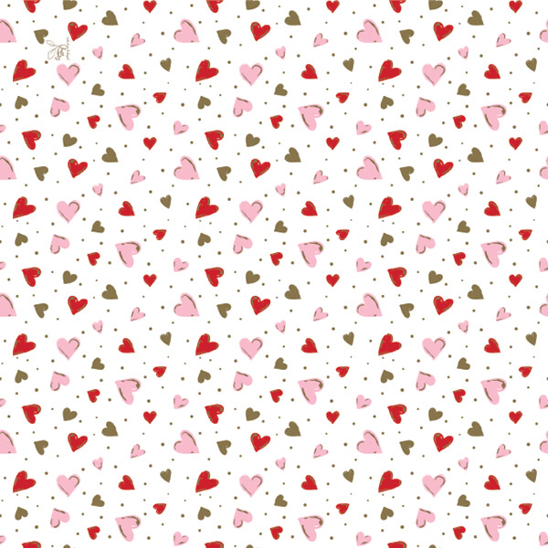 Gilded Hearts Tissue Paper, 20x30", 12 Soft Fold Sheets