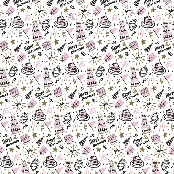 Birthday Icons Tissue Paper, 20x30", 12 Soft Fold Sheets