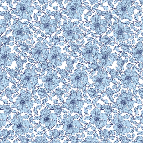 Blue Blossoms Tissue Paper, 20x30", 12 Soft Fold Sheets