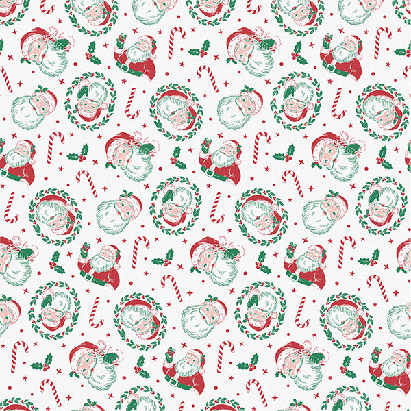 Twinkling Santa Tissue Paper, 20x30", 12 Soft Fold Sheets