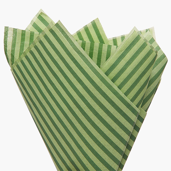 Green Tonal Stripe Tissue Paper, 20x30", Bulk 240 Sheet Pack