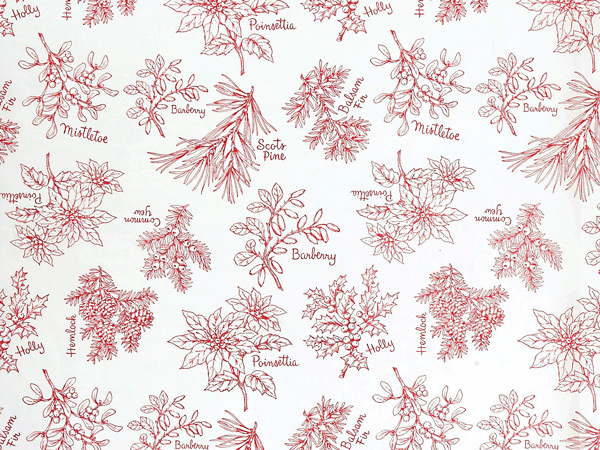 Winter Topiary Tissue Paper 20x30", Bulk 120 Sheet Pack