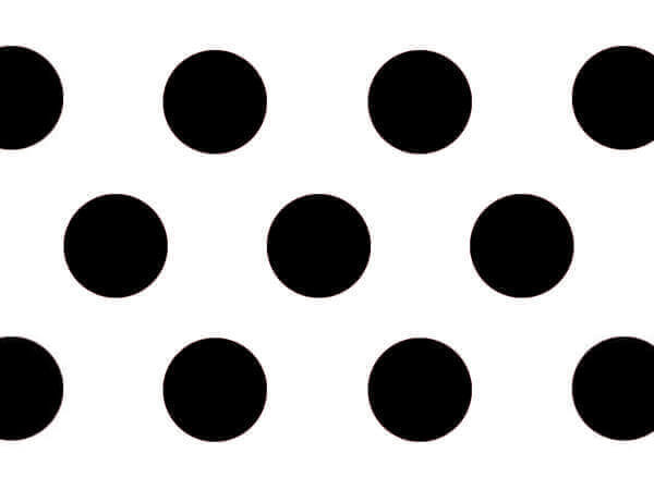 Black Polka Dots Tissue Paper, 20x30", Bulk 120 Sheet Pack