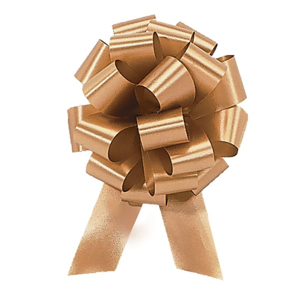 5-1/2" Gold Flora Satin Pull Bows,50 Pack