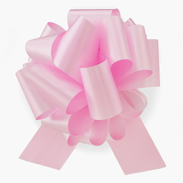 8" Pink Flora Satin Pull Bows,50 Pack
