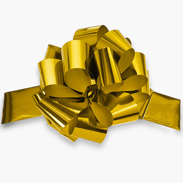 5" Metallic Gold Pull Bows,50 Pack