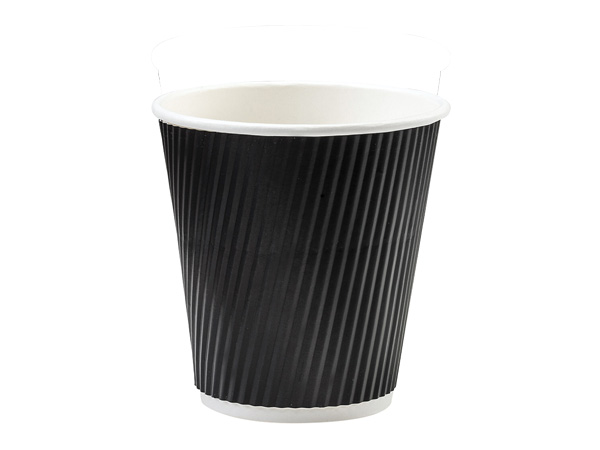 Black 8 oz  Groove Hot Paper Cups Made In The USA