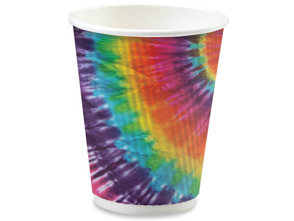 Tie Dye 8 oz Groove Paper Hot Cups Made In The USA