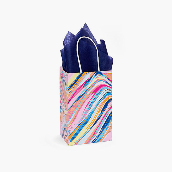 Painted Desert Paper Gift Bags, Rose 5.25x3.5x8.25", 100 Pack