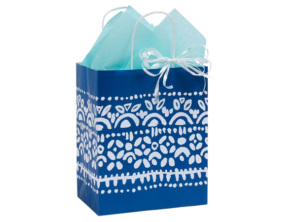Persian Lace Paper Shopping Bag Cub, 8x4.75x10", 25 Pack