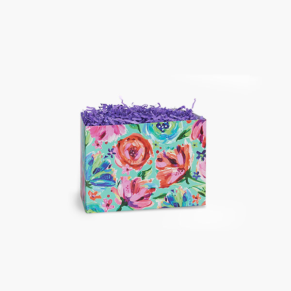 Posh Peonies Basket Box, Small 6.75x4x5", 6 Pack