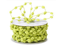 Lime Green Pom Poms on Lime Green Wired Cord, 25 Yards