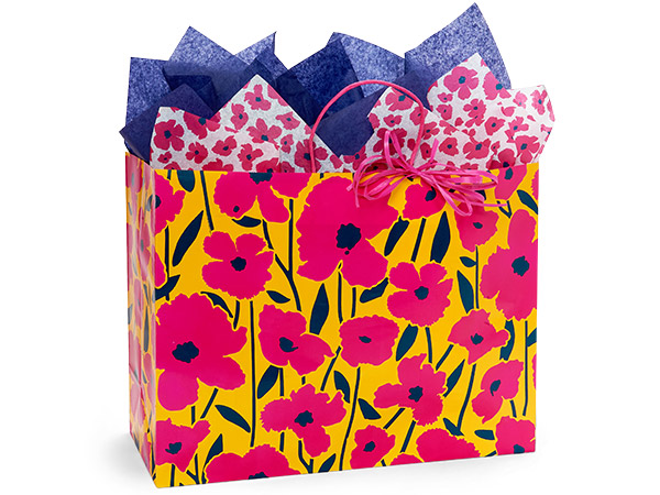 Pennie's Poppies Paper Gift Bags, Vogue 16x6x12", 200 Pack