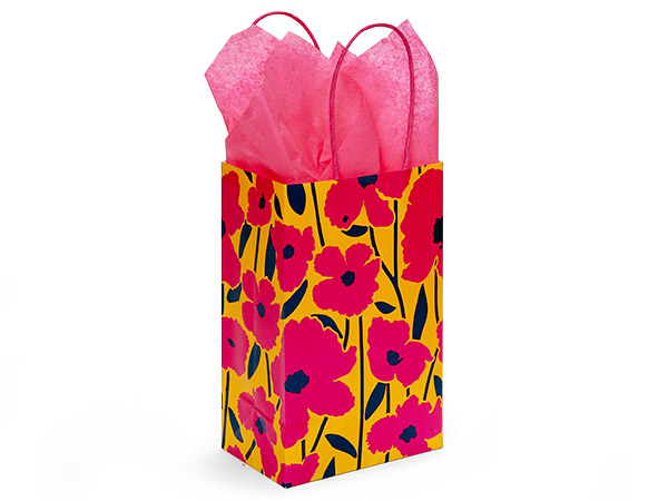 Pennie's Poppies Paper Gift Bags, Rose 5.25x3.5x8.25", 25 Pack