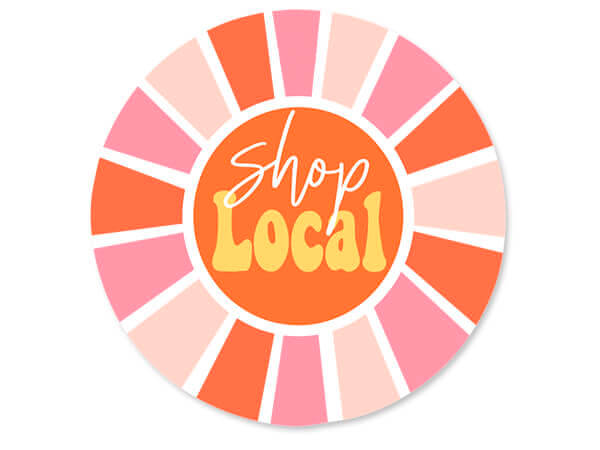 Shop Local Packaging Sticker, Round 2", 500pk