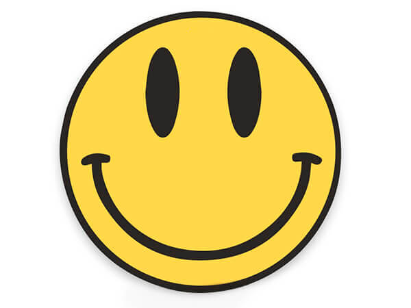 Smiley Face Packaging Sticker, Round 2", 500pk