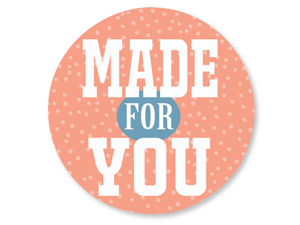 Made for You Packaging Sticker, Round 2", 500pk