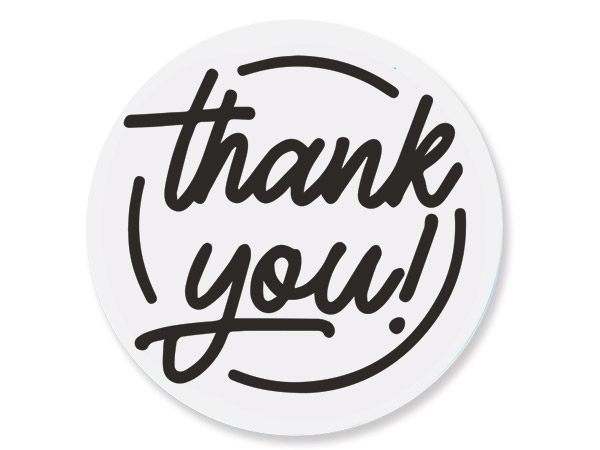 Thank You Clear Packaging Sticker 2",100 pack