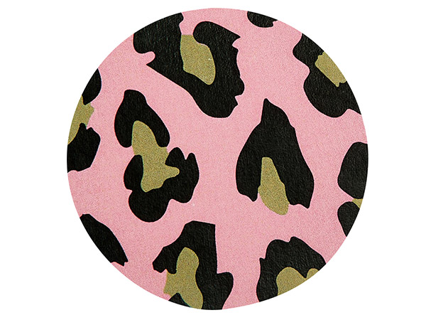 Lipstick Leopard Round Sticker